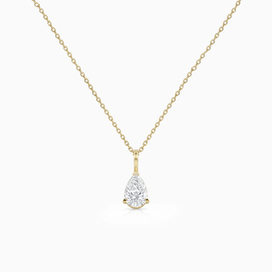 Lab Grown Pear Cut Solitaire Diamond Pendant Pendant