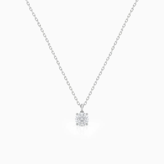 Round Cut Lab Diamond Solitaire Four Prong Pendant Pendant