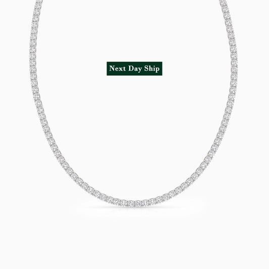 Classic Round Lab Diamond Tennis Necklace