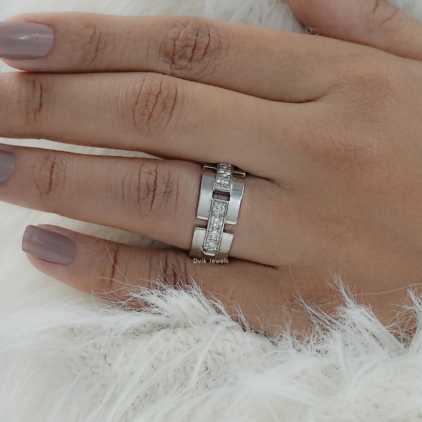 Modern Channel Set Lab Diamond Band Ring