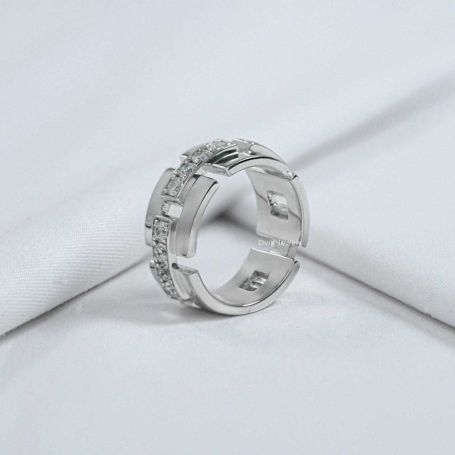 Modern Channel Set Lab Diamond Band Ring
