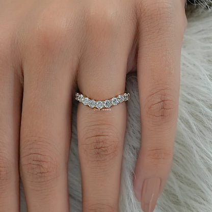 Curved Round Cut Lab Diamond Eternity Band Band