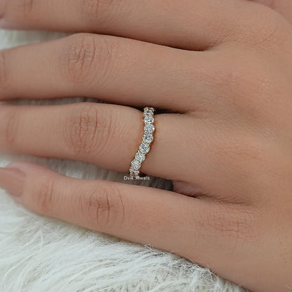 Curved Round Cut Lab Diamond Eternity Band Band