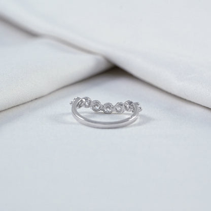Round Lab Diamond Curved Wedding Band