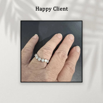 Round Lab Diamond Curved Wedding Band Ring
