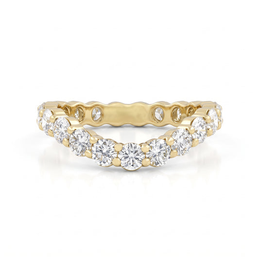 Curved Round Cut Lab Diamond Eternity Band Band
