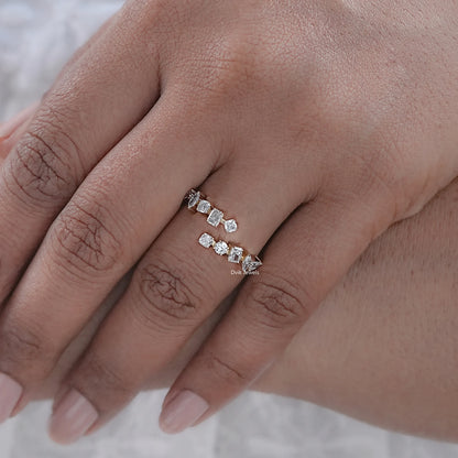 Multi Shape Lab Grown Diamond Bypass Ring