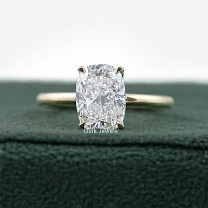 Cushion Cut Lab Grown Diamond Solitaire Engagement Ring
