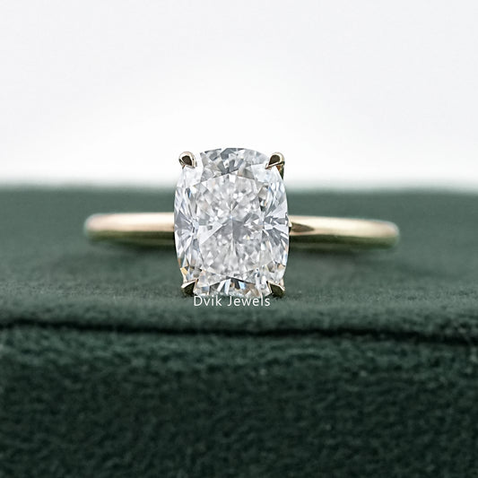 Cushion Cut Lab Grown Diamond Solitaire Engagement Ring