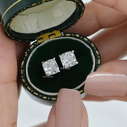 Cushion Lab Grown Diamond Stud Earring