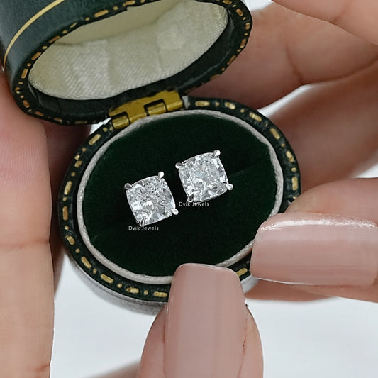 Cushion Lab Grown Diamond Stud Earring