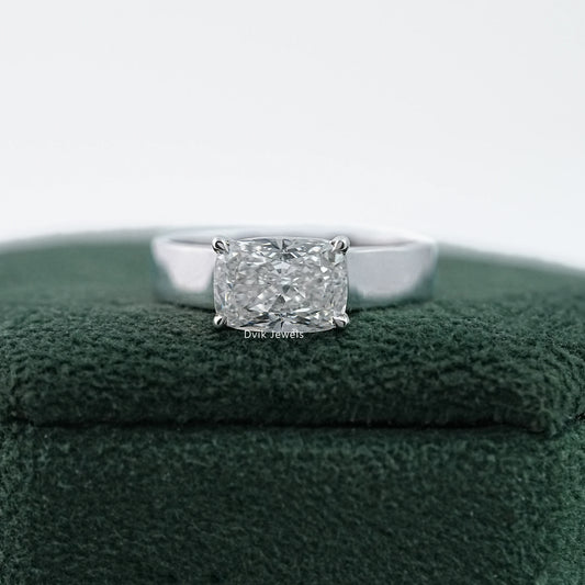 Cushion Cut Solitaire Lab Diamond Band