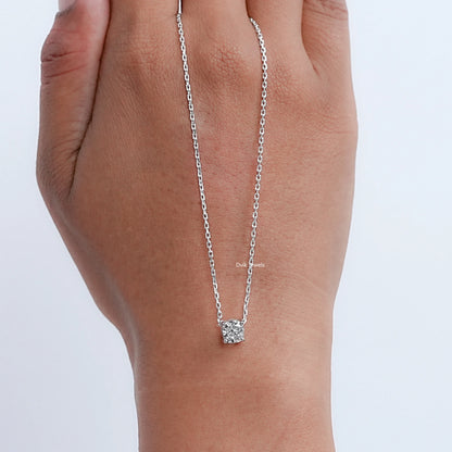 Lab grown Diamond Cushion Cut Solitaire Pendant