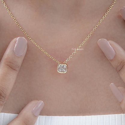 Cushion Lab Diamond Bezel Set Pendant