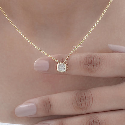 Cushion Lab Diamond Bezel Set Pendant