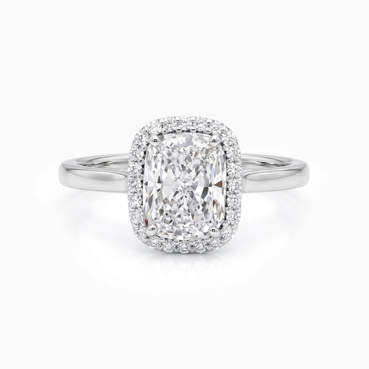 Cushion Cut Halo Diamond Engagement Ring Ring