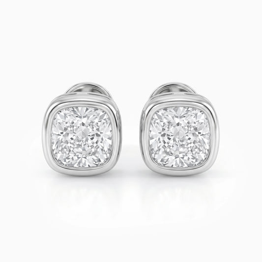 Cushion Cut Lab Diamond Stud Earrings