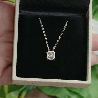 Cushion Lab Diamond Bezel Set Pendant