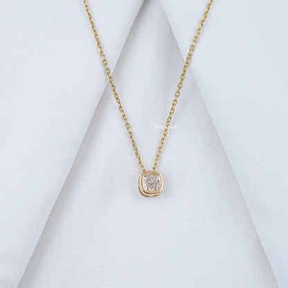 Cushion Lab Diamond Bezel Set Pendant