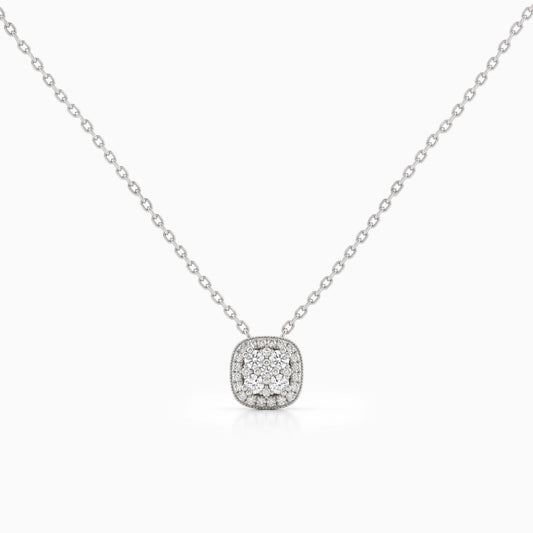 Round Diamond Cluster Halo Pendant Pendant