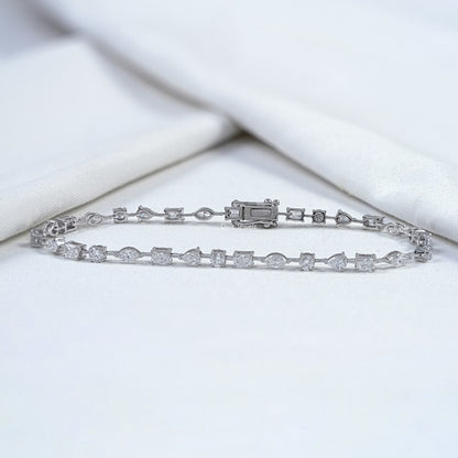 Multi shape Lab Diamond Tennis Bracelet