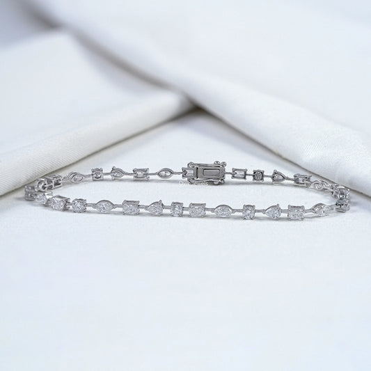Multi shape Lab Diamond Tennis Bracelet