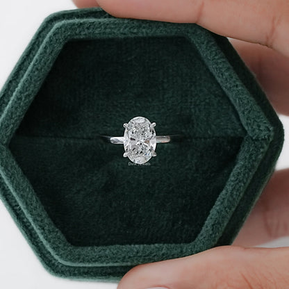 2 CT Oval Lab Diamond Solitaire Engagement Ring