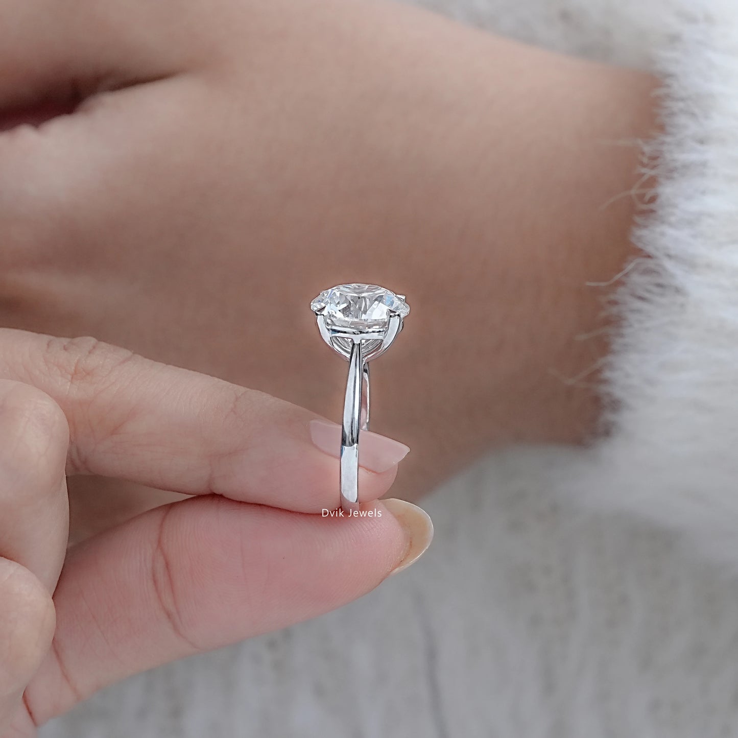 7 CT Round Cut Lab Diamond Solitaire Ring