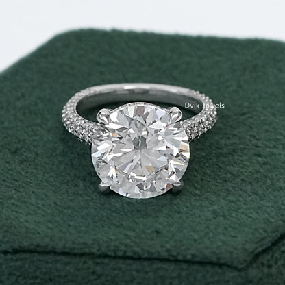 9 CT Round Cut Lab Diamond Wedding Ring