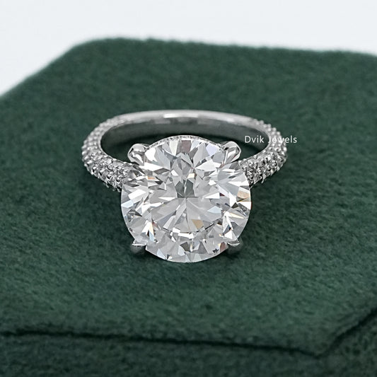 9 CT Round Cut Lab Diamond Wedding Ring