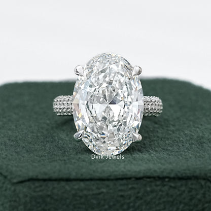 Classic Hidden Halo Oval Cut Diamond Ring