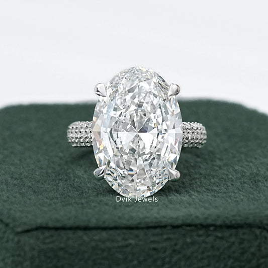 Classic Hidden Halo Oval Cut Diamond Ring