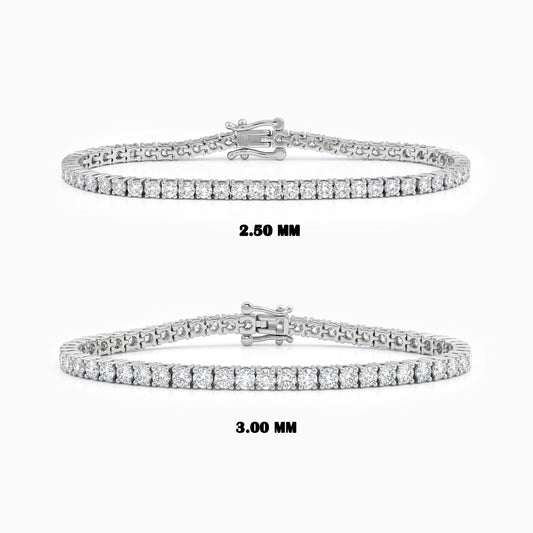 Lab Grown Round Cut Diamond Tennis Bracelet