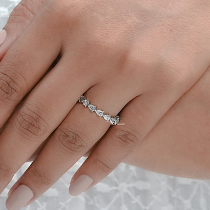 Pear Cut East West Set Half Eternity Band