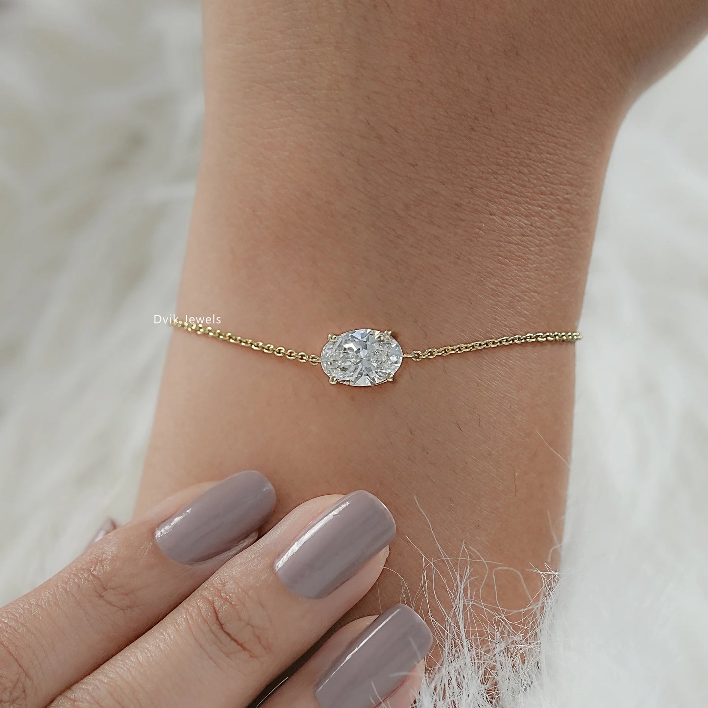 Oval Cut Lab Grown Diamond Solitaire Bracelet