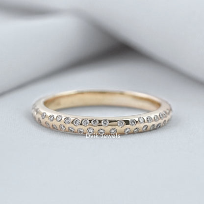Round Cut Lab Diamond Double Row Eternity Band