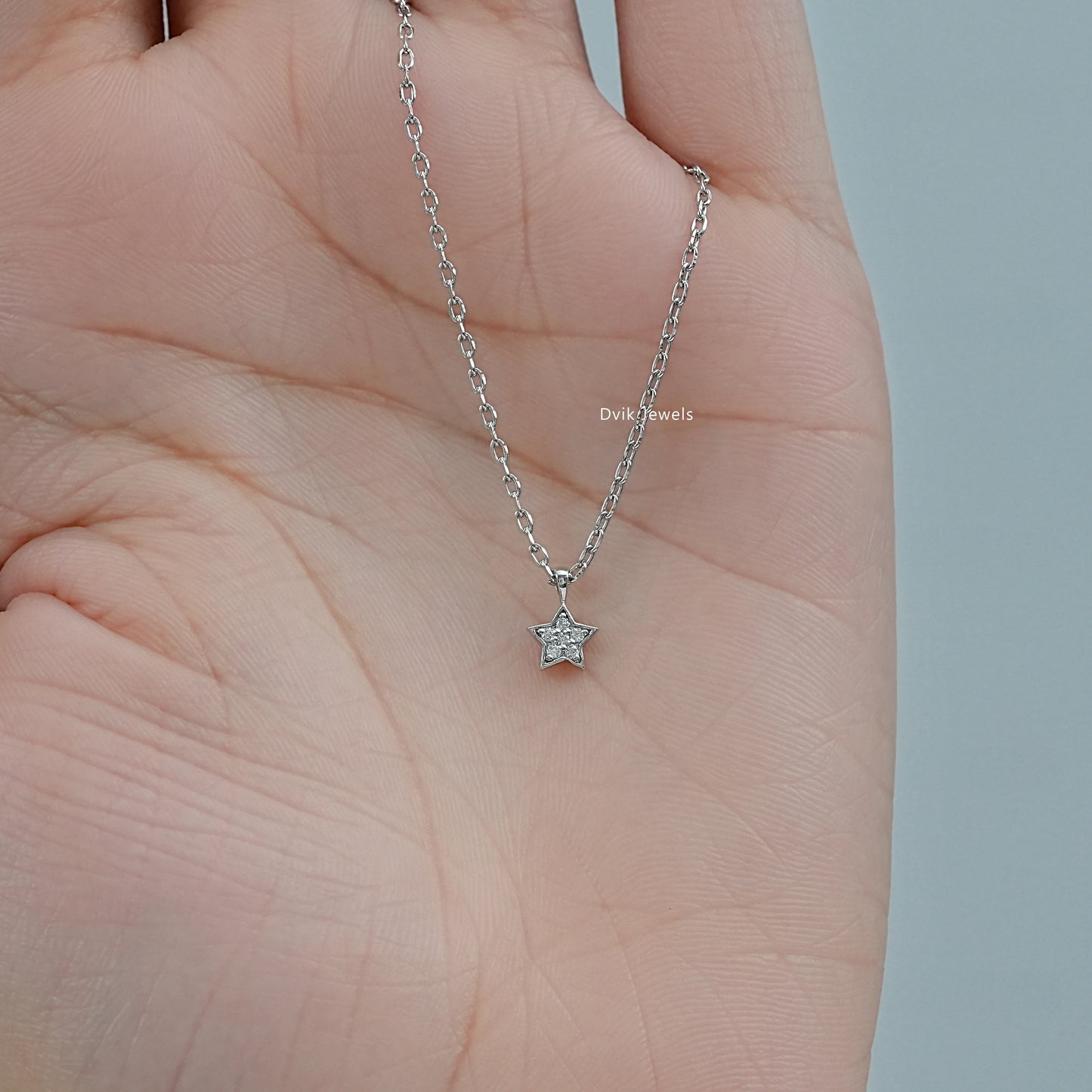 Star Shape Round Lab Diamond Pave Set Pendant Pendant
