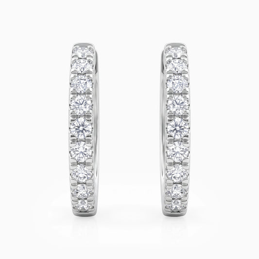 Dainty Round Cut Diamond Inside Out Huggie Earrings