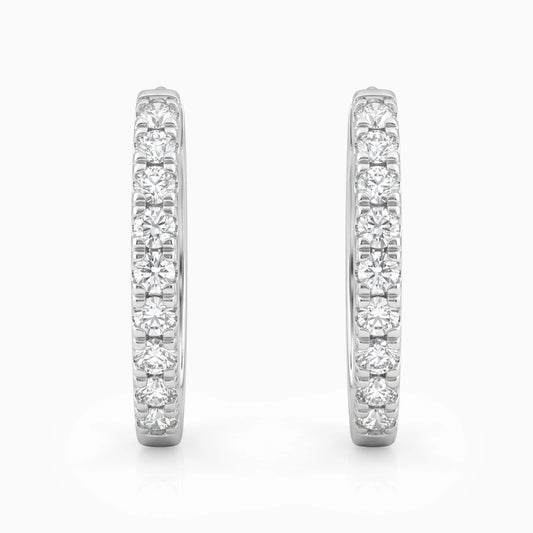 Dainty Round Diamond Inside Out Huggie Hoop Earrings