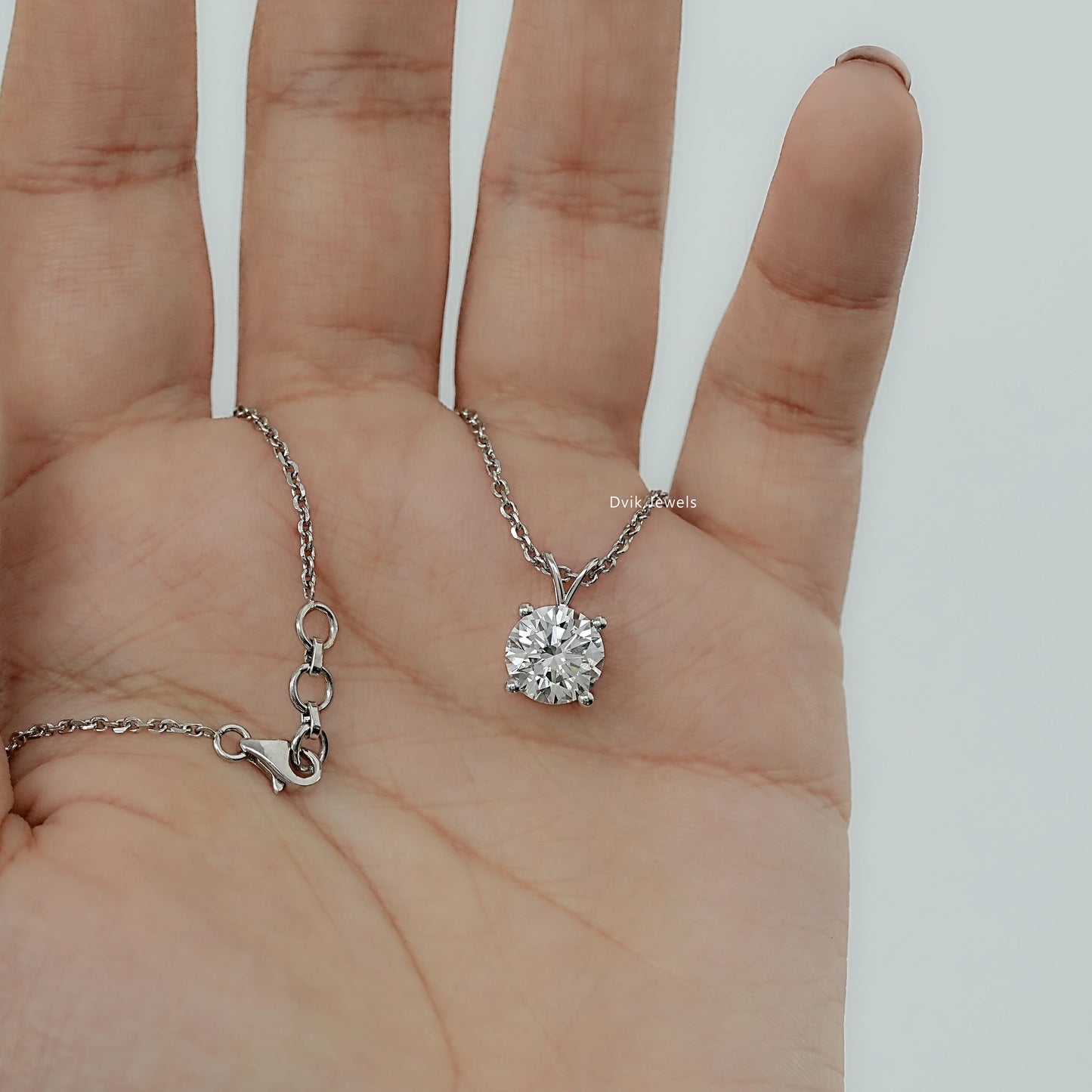 Round Lab Grown Diamond Solitaire Pendant