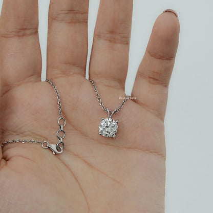 Round Lab Grown Diamond Solitaire Pendant