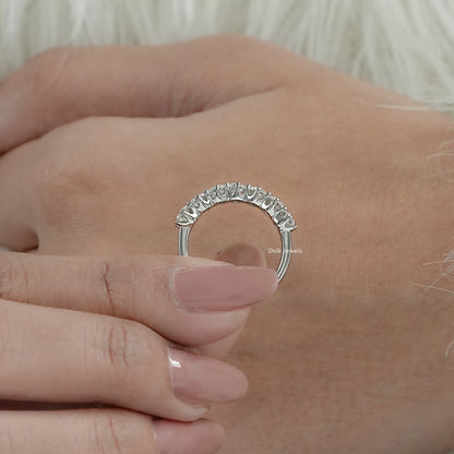 Old Mine Square Cushion Cut Seven Stone Lab Diamond Ring