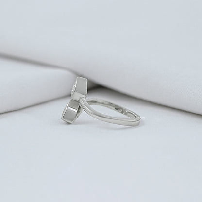Pear And Oval Diamond Bezel Bypass Ring