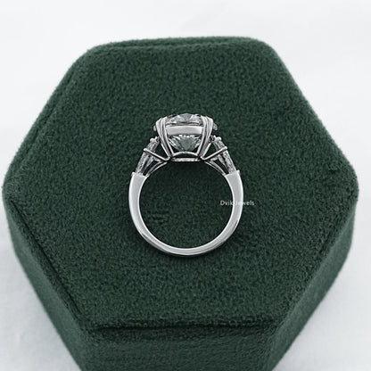 Round And Kite Cut Three Stone Engagement Ring