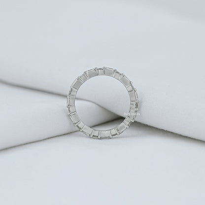 Emerald And Round Diamond Eternity Band