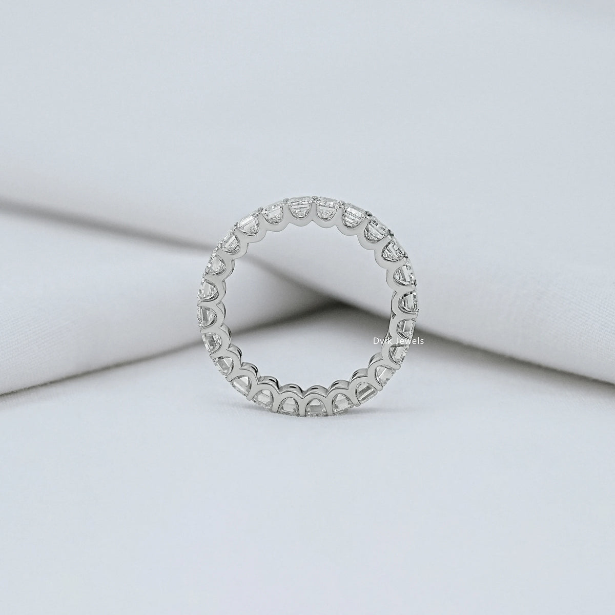 Emerald Cut Diamond Eternity Wedding Band