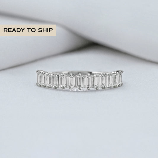 Baguette Cut Diamond Half Eternity Band