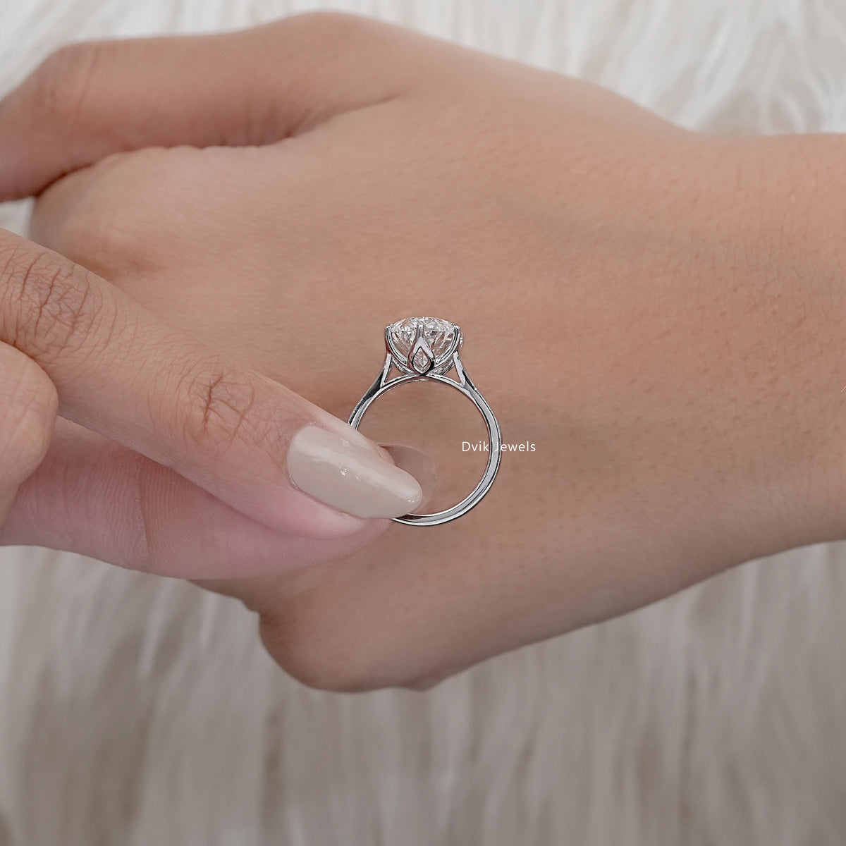 Split Shank Oval Diamond Solitaire Ring