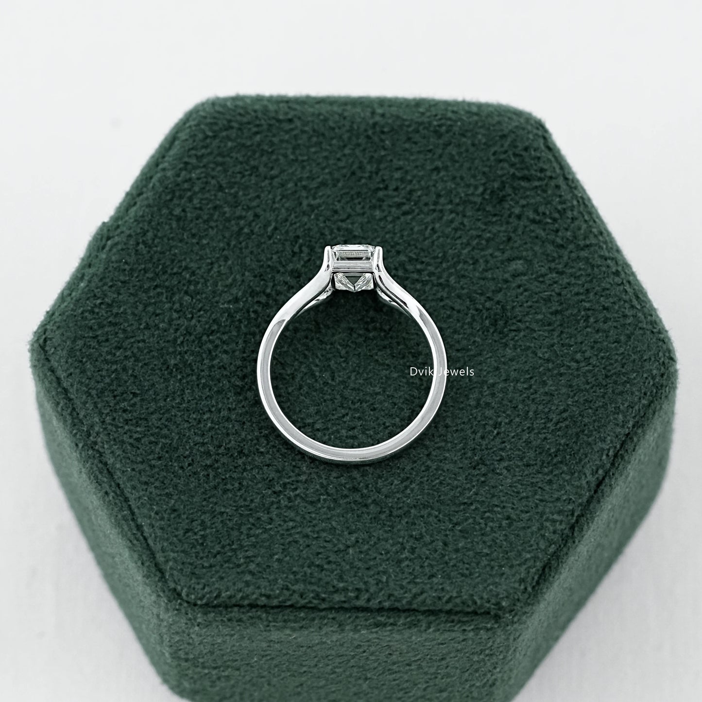Emerald Cut Lab Grown Diamond Split Shank Ring