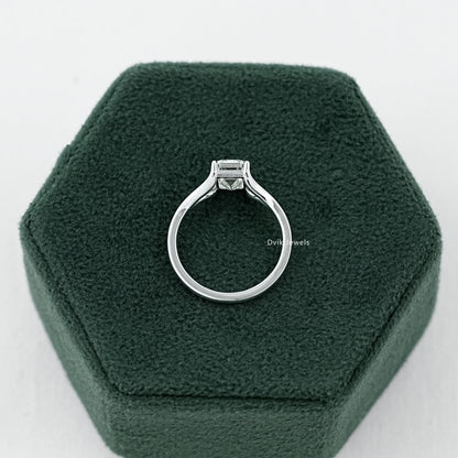 Emerald Cut Lab Grown Diamond Split Shank Ring